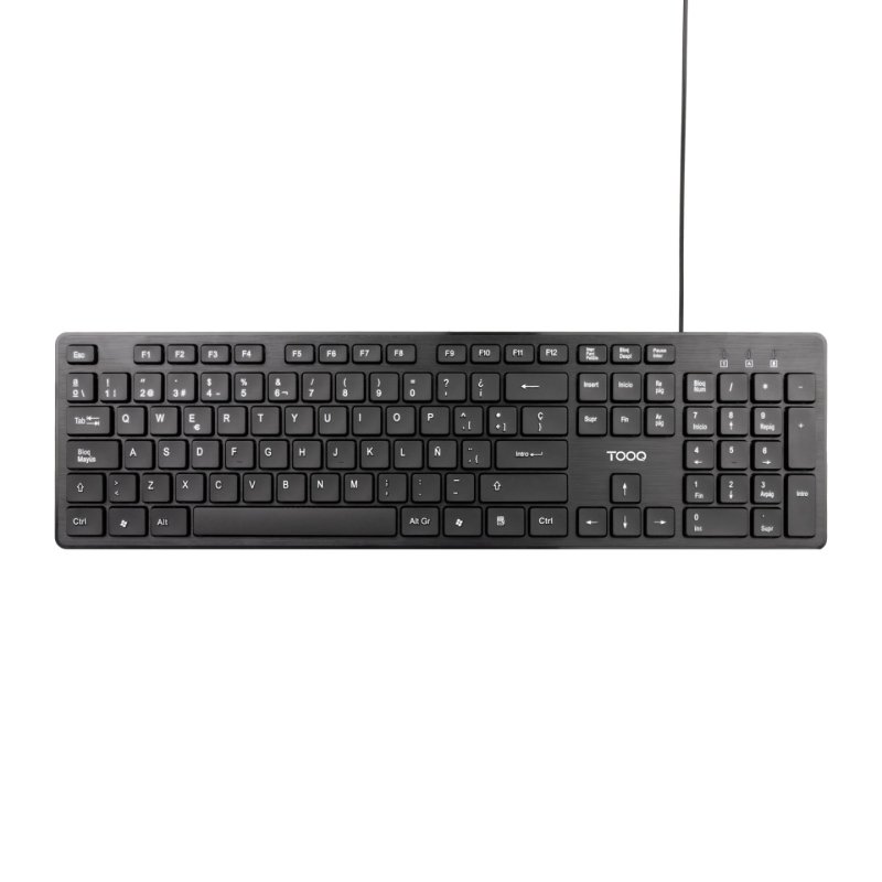 TECLADO SILENCIOSO TOOQ TQK-2003-B USB 105 TECLAS NEGRO