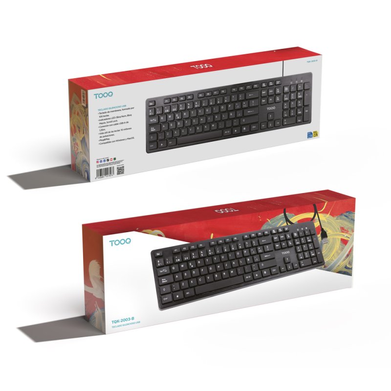 TooQ TQK-2003-B keyboard Universal USB Black