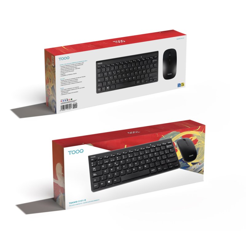 TooQ TQKMW-3101-B keyboard Mouse included Universal RF Wireless Black