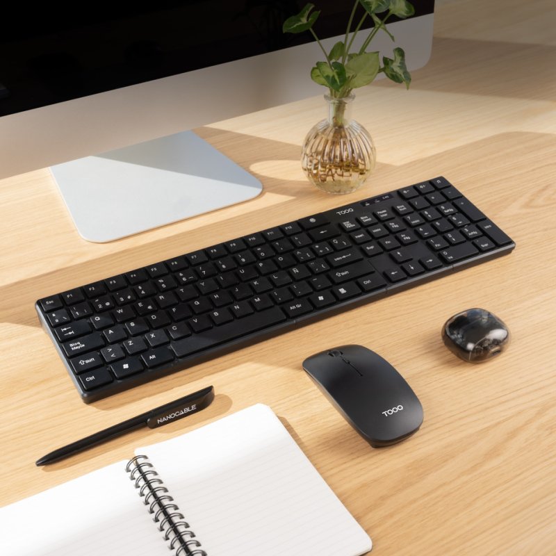 COMBO TECLADO RATON SLIM TOOQ TQKMW-3102-B RF NEGRO