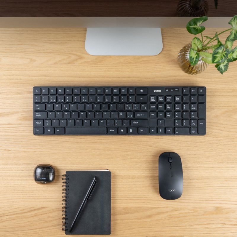 TooQ TQKMW-3102-B keyboard Mouse included Universal RF Wireless Black