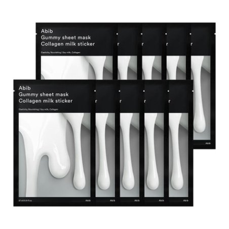Abib Gum Sheet Mask Collagen Milk Sticker 1 Box 27ml X 10 Pieces