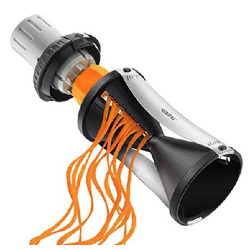 GEFU Spirelli 2.0 trancheuse Manuel Noir, Argent Plastique, Acier inoxydable