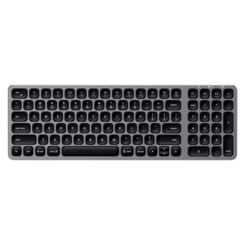 Satechi ST-ACBKM-DE clavier Maison Bluetooth QWERTZ Allemand Noir, Gris