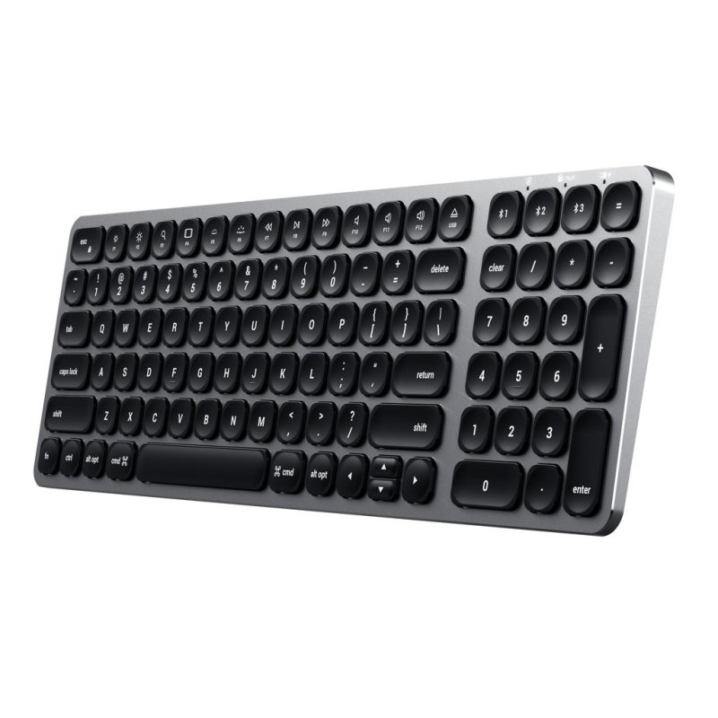 Satechi Aluminium BT Backlit Tastatur, Space Grau, Bluetooth, Deutsch, ST-ACBKM-DE