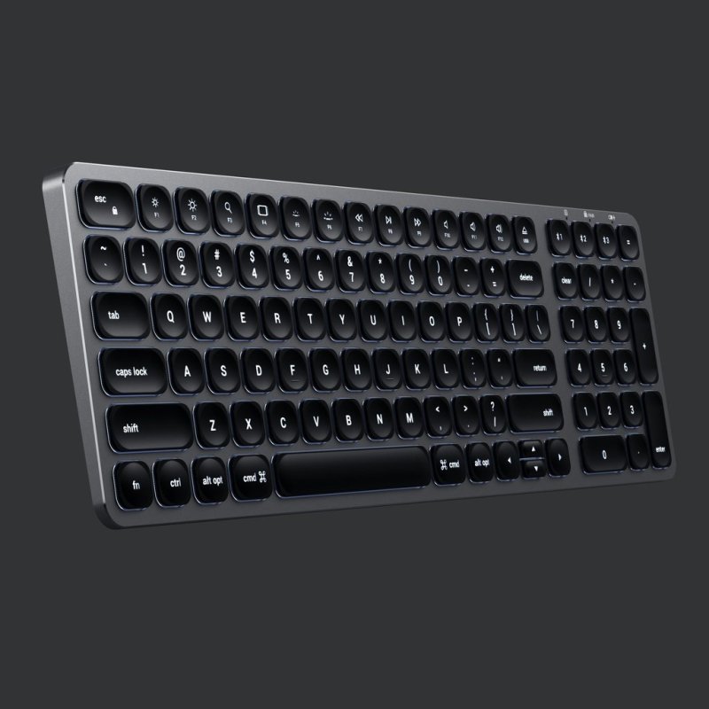 Satechi Aluminium BT Backlit Tastatur, Space Grau, Bluetooth, Deutsch, ST-ACBKM-DE