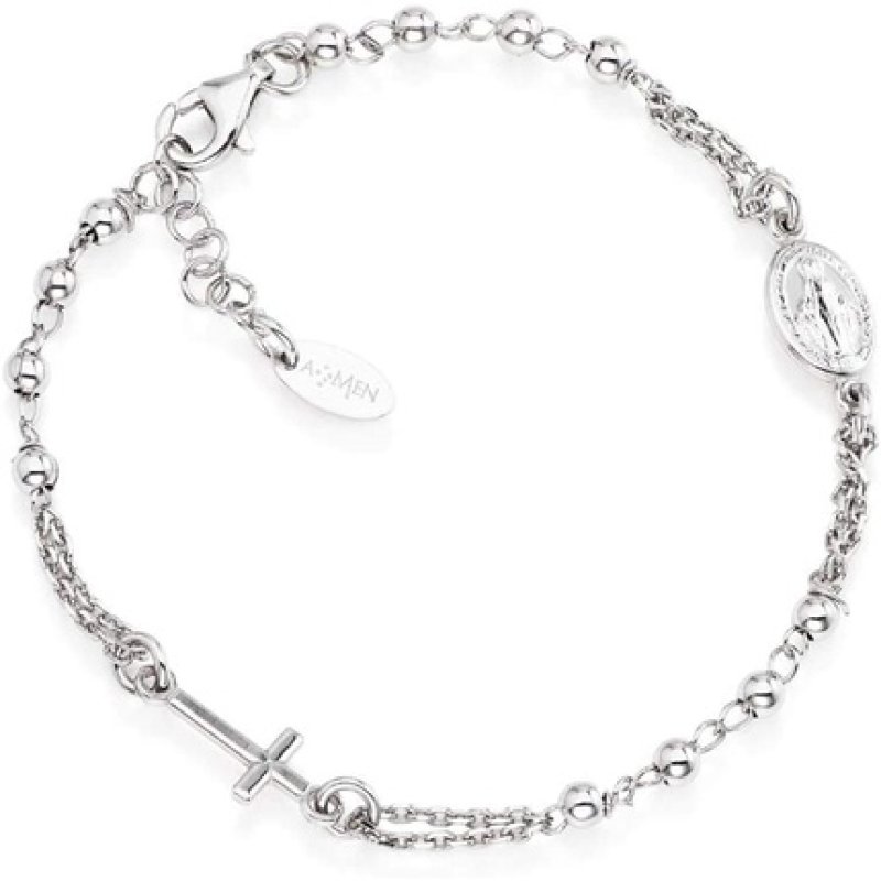Amen - Bracelet Made Of 925 Silver, Collection: Rosari, Color: Rhodium