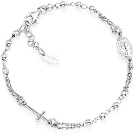 Amen - Bracelet Made Of 925 Silver, Collection: Rosari, Color: Rhodium