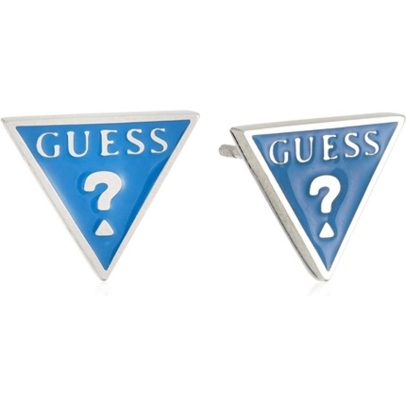 Guess L. Blue Triangle Logo Studs Rh One Size Blue