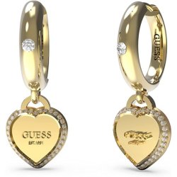 Guess Fine Heart Hoop Earrings Jube01426jwrht-U/Jube01426jwygt-U Multicoloured