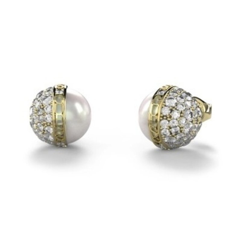 Guess Charming Goldplated Earrings With Calypso Zircons