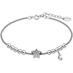 Lotus Silver Woman Asscher Blue Zirconia Bracelet