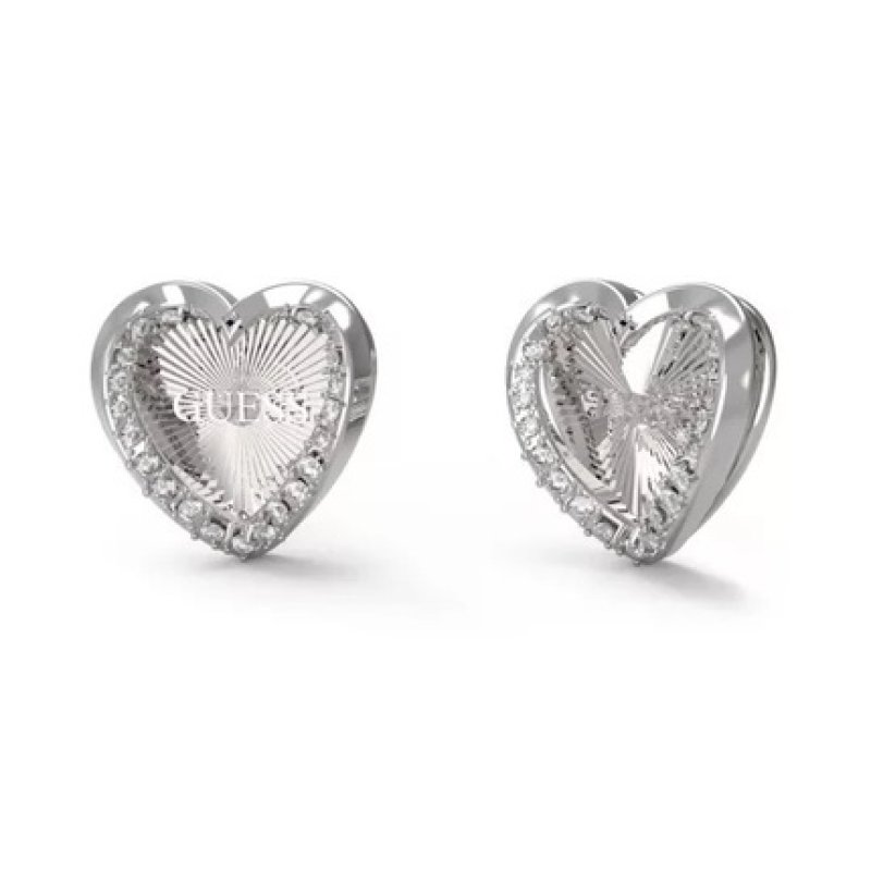 Guess Beautiful Mon Amour Heart Steel Earrings