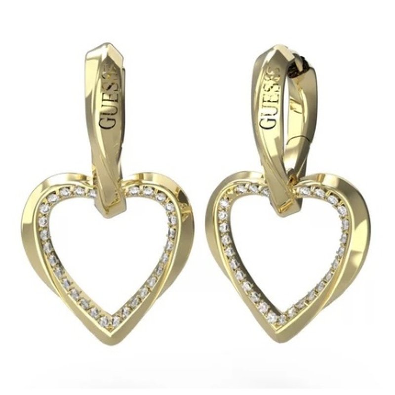 Guess Mon Amour Charming Gold Plated Drop Earrings