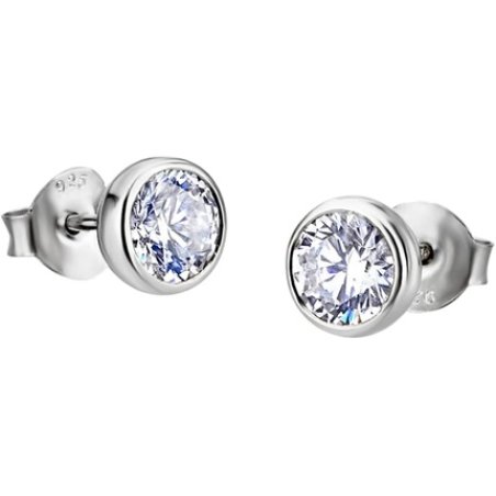 Pendientes Together Lotus Silver Circonitas Transparentes Lp1702-4/1