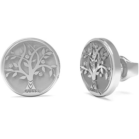 Guess Ms. Talismania Earrings Jube01443jwrt-U Stainless Steel 12 Mm. Tree Life Life
