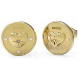 Guess Ms. Talismania Earrings Jube01446jwygt-U Gold Stainless Steel 12 Mm. Round
