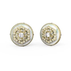 Guess La Fleur Gold Plated Steel Flower Earrings