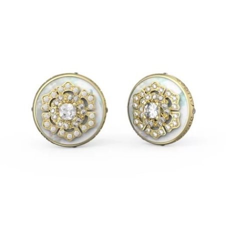 Guess La Fleur Gold Plated Steel Flower Earrings