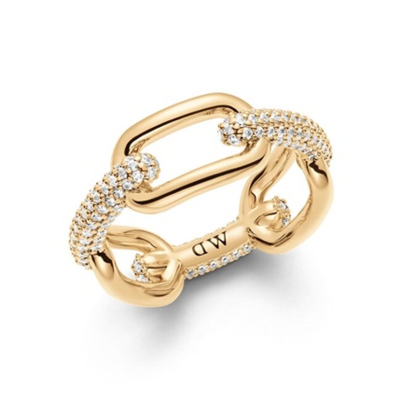 Daniel Wellington Luxury Gold-Plated Ring Crystal Link Dw0040059