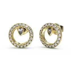 Guess Minimalist Steel Earrings With Zircons Tiny Dancer