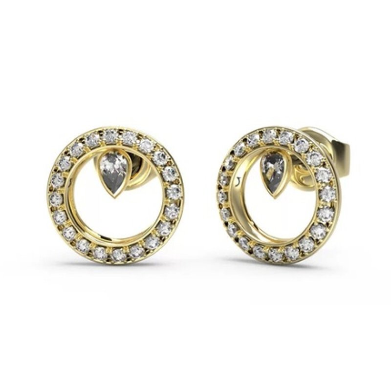 Guess Minimalist Steel Earrings With Zircons Tiny Dancer
