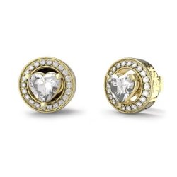 Guess Mama Non Mama Romantic Gold Plated Clear Zircon Earrings