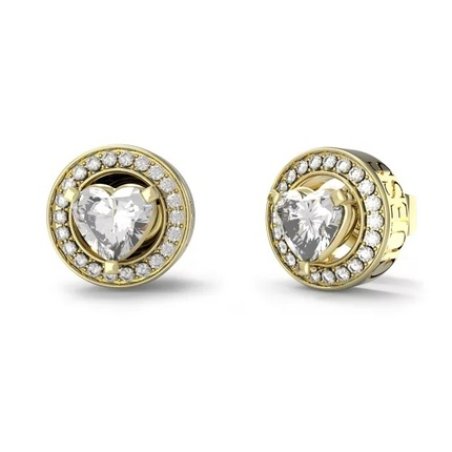 Guess Mama Non Mama Romantic Gold Plated Clear Zircon Earrings