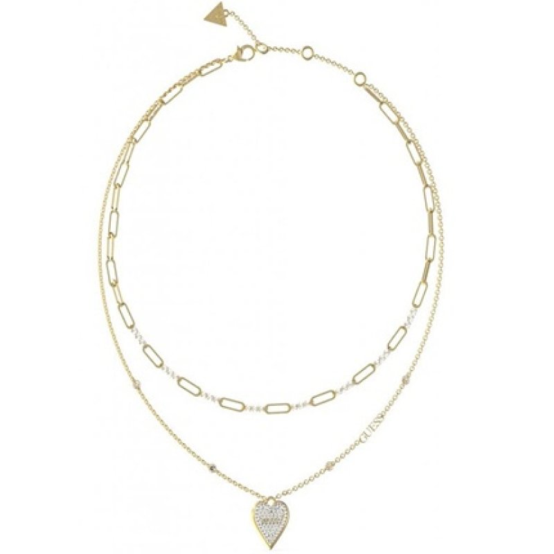 Love Me Tender Delicate Gold Plated Double Necklace Jubn03244jwygtu