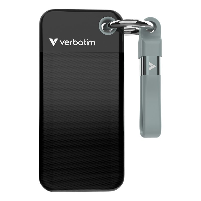 Verbatim Pocket SSD 512 Go USB Type-C 3.2 Gen 2 (3.1 Gen 2) Noir, Gris