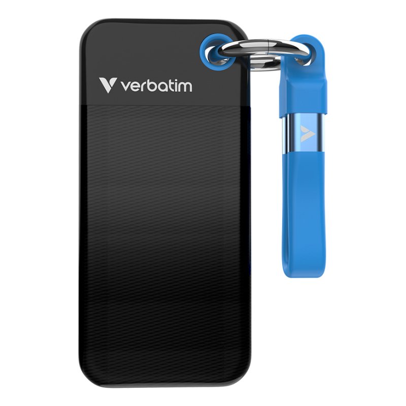 Verbatim Pocket SSD 512 Go USB Type-C 3.2 Gen 2 (3.1 Gen 2) Noir, Bleu