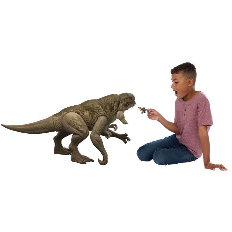 Jurassic World Rebirth Super Colossal Distortus Rex Dinosaur Figure, 31 Inch, Swallows Minis