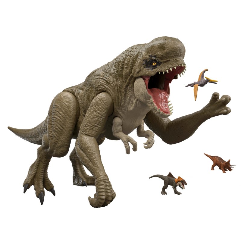 Jurassic World Rebirth Super Colossal Distortus Rex Dinosaur Figure, 31 Inch, Swallows Minis