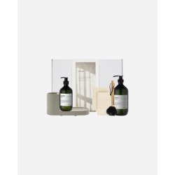 Meraki - Gift Box with Grey Holder, Nature Brush, Anti-Odour Hand Soap, Forest Garden Dish Wash - White - 490 ml - 1000