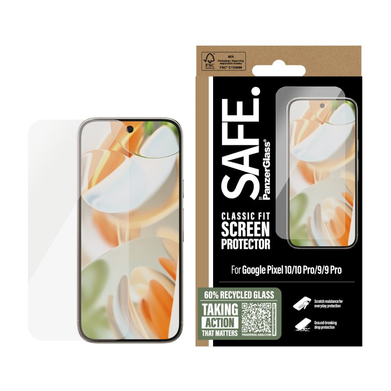 PanzerGlass SAFE. by Screen Protector Google Pixel 10 | 10 Pro | 9 | 9 Pro | Classic Fit
