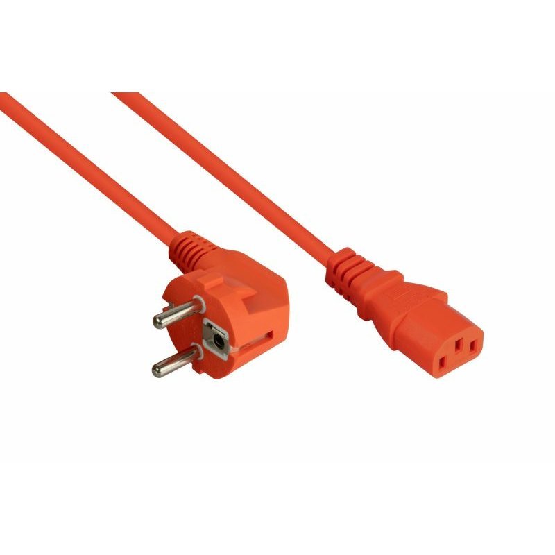 kabelmeister Schutzkontakt-St. (90° gew.)- C13 orange 1,8m