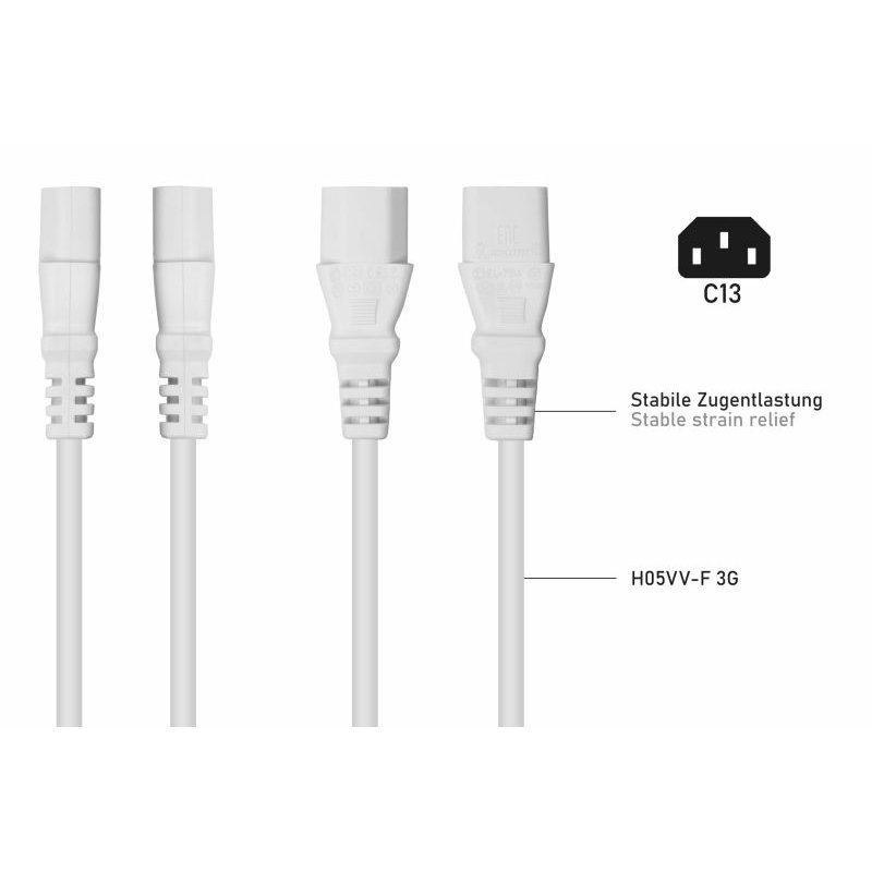 Kabelmeister SK1430-W005 power cable White 0.5 m IEC C14 IEC C13
