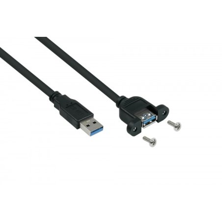 Alcasa UK30P-AEA-005S câble USB USB 3.2 Gen 1 (3.1 Gen 1) 0,5 m USB A 5 Gbit/s Noir