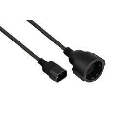 kabelmeister Netzkabel C14 Schutzkontakt-Buchse schw. 0,15m