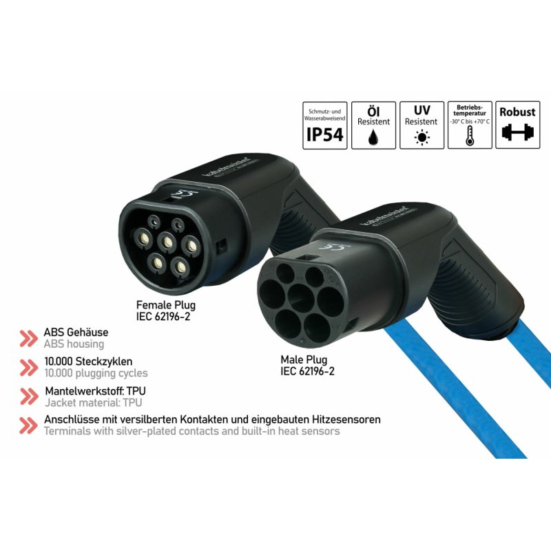 kabelmeister E-Auto-Ladekabel Mode 3, 3-ph. 16A 11kW 5m