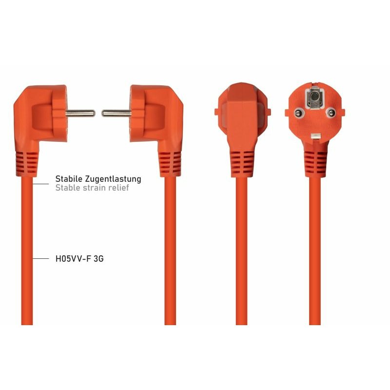 kabelmeister Schutzkontakt-St. (90° gew.) an C13 orange 1m