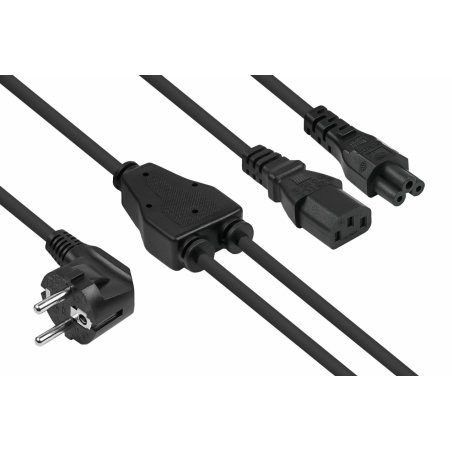 Kabelmeister SK0135-S020 câble électrique Noir 2 m Prise d'alimentation type E F C13 coupler C5 coupler