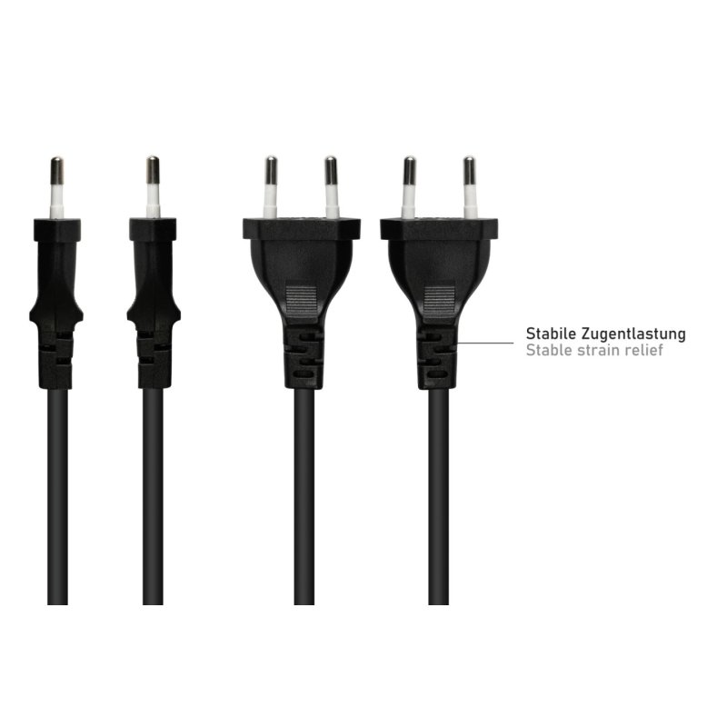 kabelmeister Euro-Netzkabel an open end schwarz 1,5 m