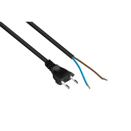 kabelmeister Euro-Netzkabel an open end schwarz 5 m