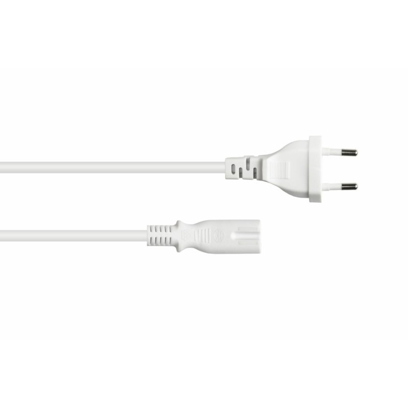 kabelmeister Euro-Netzkabel an open end weiß 5 m