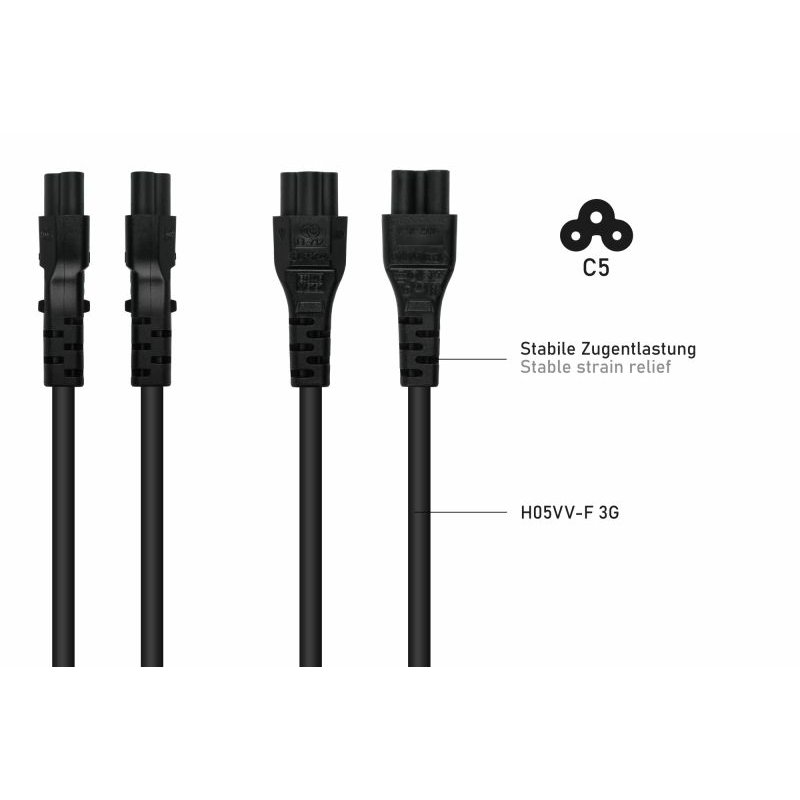 Kabelmeister SK6505-S018 câble électrique Noir 1,8 m Prise d'alimentation type L IEC C5