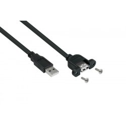 Alcasa UK20P-AEA-005S câble USB USB 2.0 0,5 m USB A 0,48 Gbit/s Noir