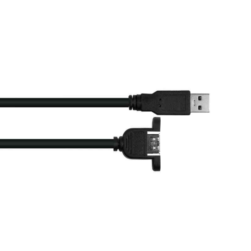 kabelmeister USB2.0 Verlängerung A-St.-Einbaub.A schw. 0,5m