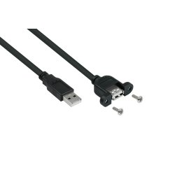 kabelmeister USB2.0 Verlängerung A-St.-Einbaub.A schw. 2m
