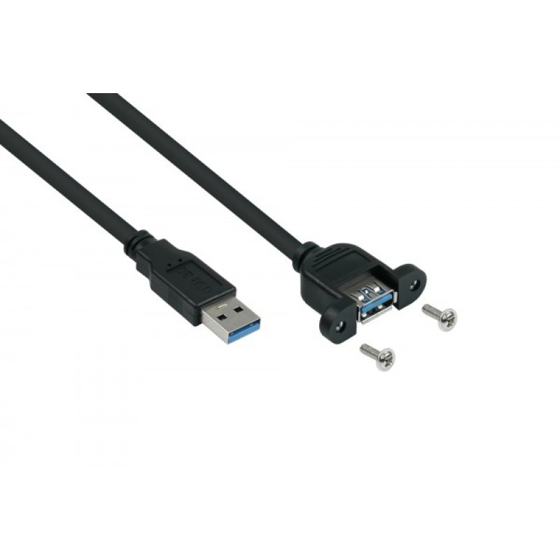 kabelmeister USB3.0 Verläng. A St.-A Einbau UL schwarz 2m